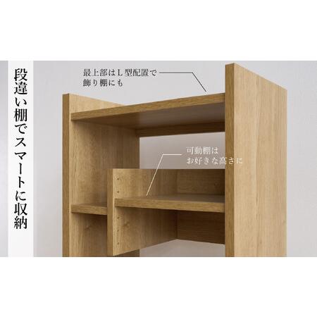 ふるさと納税 LANE(レーン) シェルフ60L オーク 幅60 高さ120 ロータイプ 多目的ラック 福岡県大川市の画像