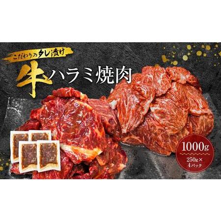ふるさと納税 こだわりのタレ漬け牛ハラミ焼肉1000g（上ハラミ）（250×4パック） 和歌山県和歌山市