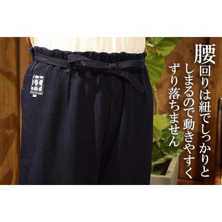 ふるさと納税 武州の藍染め 刺し子作務衣（上下セット）Ｌサイズ 埼玉県羽生市の画像