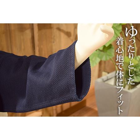 ふるさと納税 武州の藍染め 刺し子作務衣（上下セット）ＬＬサイズ 埼玉県羽生市の画像