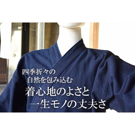 ふるさと納税 武州の藍染め 姫刺し作務衣（上下セット）Ｌサイズ 埼玉県羽生市の画像