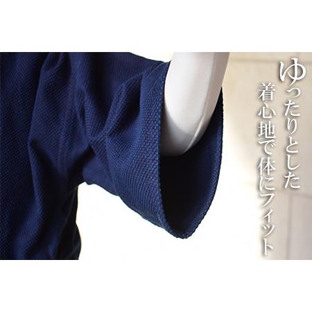 ふるさと納税 武州の藍染め 姫刺し作務衣（上下セット）ＬＬサイズ 埼玉県羽生市の画像