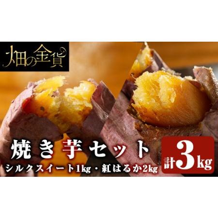 ふるさと納税 a0001-BS 畑の金貨・冷凍焼き芋セット(紅はるか2kg・シルクスイート1kg)計3kg[甘いも販売所] 鹿児島県姶良市