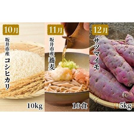 ふるさと納税 【定期便 12回コース】海の幸も山の幸も存分！満喫コース [M-3202] 福井県坂井市_4