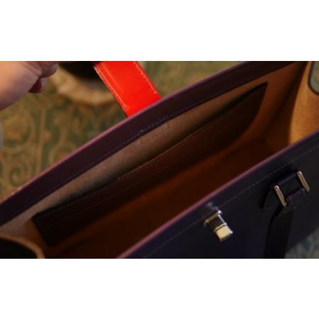 【タイムセール】 ふるさと納税 【ハンドメイド】 トート バッグ (パープル / ファスナーなし)〜《築上町》【革工房　亜海】 革製品 革 本革 [ABBH006] 福岡県築上町 【4060988120】(143000円)