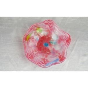 ふるさと納税 鉢 【琉球ガラス 匠工房】波の花 鉢 3点セット（ピンク） 沖縄県恩納村_3