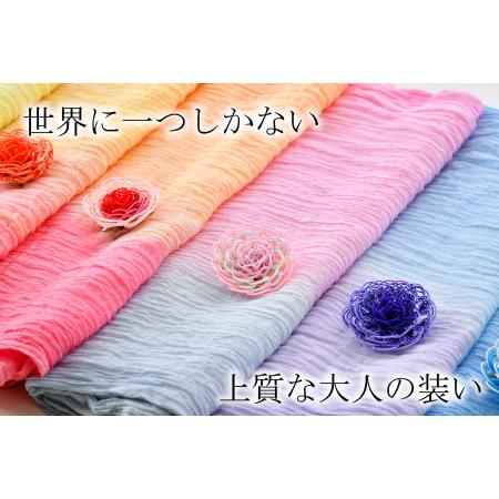 ふるさと納税 世界に一つを身につける水引細工ブローチと手染めストール「彩結」（ベージュピンク） 【A-8651_04】 福井県坂井市_2