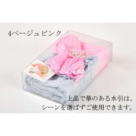 ふるさと納税 世界に一つを身につける水引細工ブローチと手染めストール「彩結」（ベージュピンク） 【A-8651_04】 福井県坂井市_3