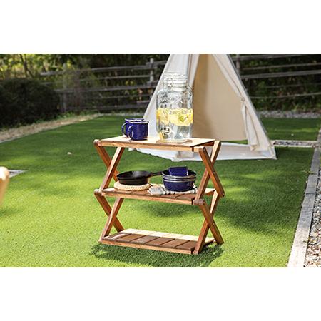 ふるさと納税 折りたたみシェルフ（高さ50cm 幅53cm 奥行27cm）持ち運び【62-18】テーブル テーブル 岐阜県下呂市の画像
