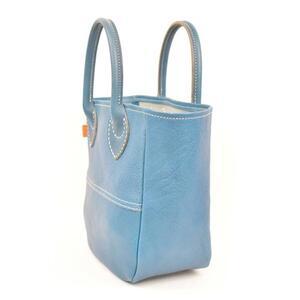 ふるさと納税 栃木レザー使用｜ソフトな手触り 本革 小さめトートバッグ｜Tote bag 03 S｜ブルー｜minca（全6色） 栃木県栃木市の画像