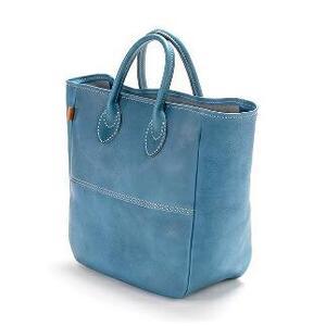 ふるさと納税 栃木レザー使用｜ソフトな手触り 本革 A4対応トートバッグ｜Tote bag 03 M｜ブルー｜minca（全7色） 栃木県栃木市の画像