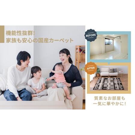 ふるさと納税 日本製 防炎カーペット ベージュ 約190×190cm 1枚 600095902型｜カーペット 防炎 抗菌 防臭 防ダニ 高機能 オールシーズン .. 大阪府泉大津市_1