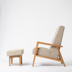 ふるさと納税 【樹工房】パーソナルリラクシングソファ＆オットマン〈布座カラー：オフホワイト〉 北海道東川町
