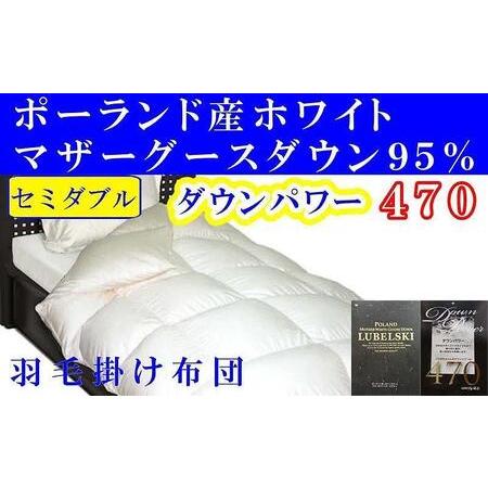 ふるさと納税 [羽毛布団]掛け布団 セミダブル ポーランド産マザーグース95% ダウンパワー470 [BE089] 山梨県富士河口湖町