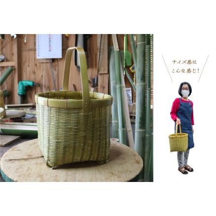 ふるさと納税 竹かごのある暮らし、「三行竹細工の手提げ丸籠」 竹籠