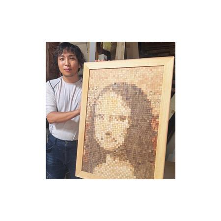 ふるさと納税 木のモザイクアート（モナリザ） [No.463] 岐阜県山県市の画像