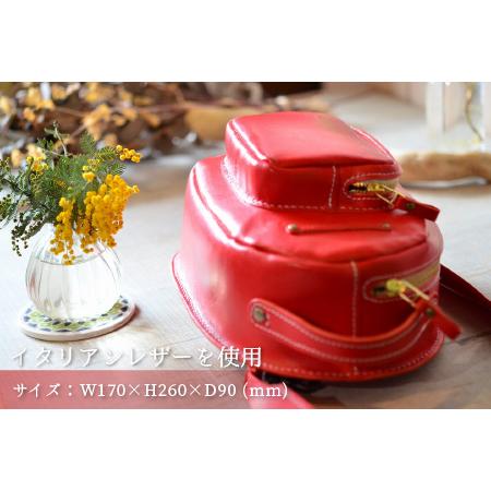 ふるさと納税 ボディバッグ -Egg- (レッド) 鞄 本革 牛革 [J-02700205] [BFAJ046] 福井県小浜市_1