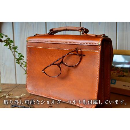 ふるさと納税 ヌメバッグ ‐BBミニ‐ ショルダー付 (ライトブラウン) 本革 牛革 バッグ 鞄 [M-02700203] [BFAJ036] 福井県小浜市の画像