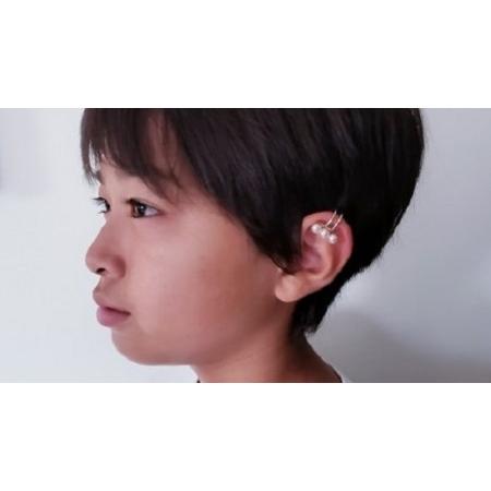 ふるさと納税 【045-10】志摩市産アコヤ真珠3個付イヤーカフ（ホワイト系）* 三重県志摩市_1
