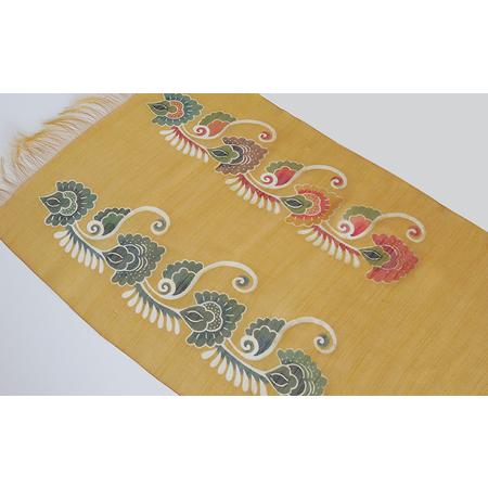 ふるさと納税 紅型ショール　インド唐草 フクギ【藤崎紅型工房】 伝統 工芸 名護 民芸 おみやげ 文化 びんがた 作品 沖縄 お土産 絹 染物 ギフト.. 沖縄県名護市の画像