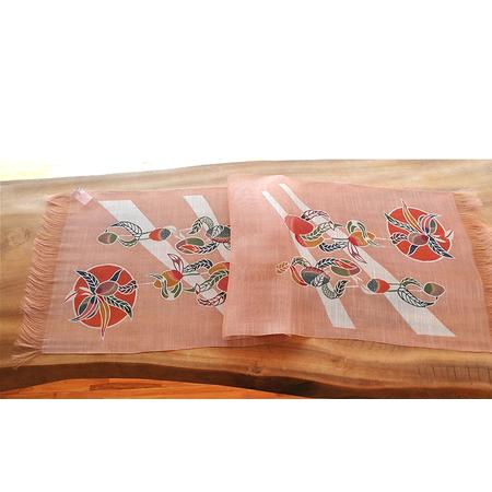 ふるさと納税 紅型ショール　マンゴー ヒルギ【藤崎紅型工房】 伝統 工芸 名護 民芸 おみやげ 文化 びんがた 作品 沖縄 お土産 絹 染物 ギフト .. 沖縄県名護市の画像