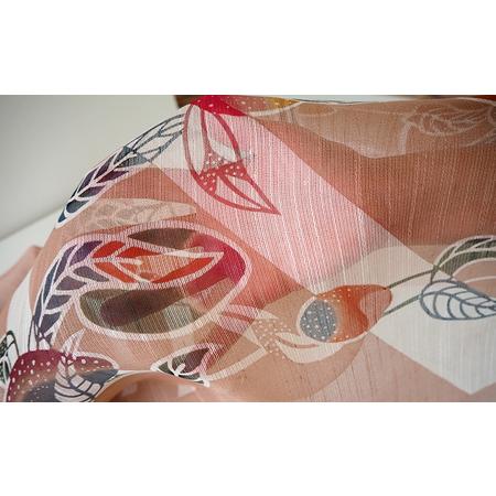 ふるさと納税 紅型ショール　マンゴー ヒルギ【藤崎紅型工房】 伝統 工芸 名護 民芸 おみやげ 文化 びんがた 作品 沖縄 お土産 絹 染物 ギフト .. 沖縄県名護市の画像