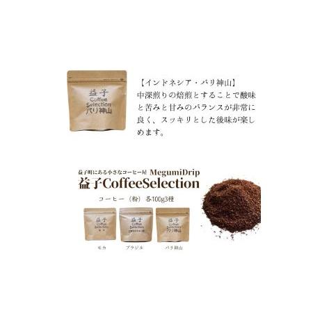 ふるさと納税 AA010 益子町にある小さなコーヒー屋MegumiDrip　益子 Coffee Selection　コーヒー（粉）3種　ブラジル モカ バリ神山 100g×1.. 栃木県益子町｜furunavi｜04