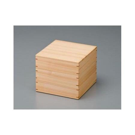 ふるさと納税 【高島屋選定品】 (ヒノキ杢) 角重 三段 ひのき 三段重