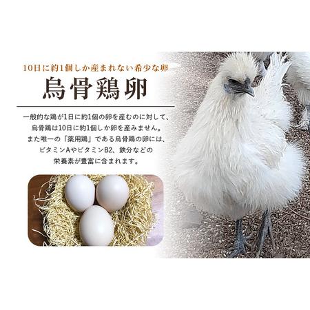 ふるさと納税 平飼い極上のうこっけいの卵24個（20＋補償4個） たまご タマゴ 玉子 烏骨鶏 烏骨鶏の卵 安全 テレビ TV マニアさん 健康 美容 .. 茨城県小美玉市の画像