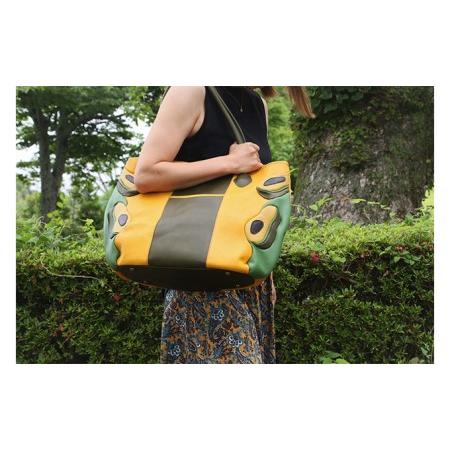 ふるさと納税 アボカドデザインのアートなレザートートバッグ ファッション カバン ラージ 牛革 パッチワーク ジェンダーレス ポケット ボト.. 香川県東かがわ市の画像