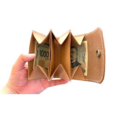 ふるさと納税 本革 ショートウォレット （ナチュラル） 【4358 aging&anti−aging】／ 財布 お財布 ウォレット 革製 カード収納 小銭入れ .. 岩手県八幡平市の画像