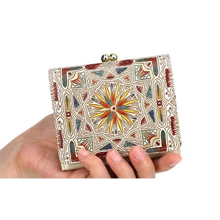 ふるさと納税 【文庫屋大関】三つ折りミニ財布　カロ（ブロンズ）【皮革工芸品】 ファッション 小物 民芸品 お札 カード 小銭 手のひらサイズ コ.. 東京都墨田区の画像