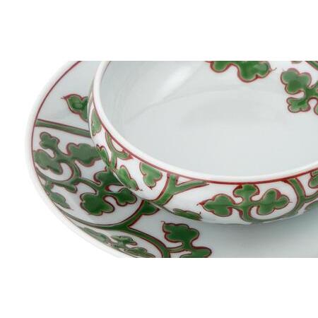 ふるさと納税 源右衛門窯 緑彩唐草文 有田焼 組皿 スープ皿 器 食器 皿 グラタン スープ 緑唐草 有田焼 源右衛門窯 A45-284 佐賀県有田町の画像