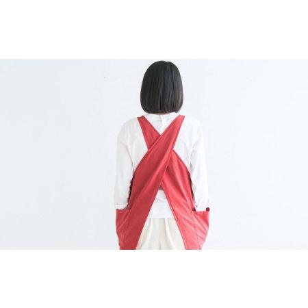 ふるさと納税 ショートエプロン_オーガニックコットン 草木染め S-UW-A20A 岡山県西粟倉村の画像