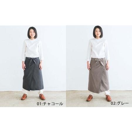ふるさと納税 サロンエプロン_オーガニックコットン 草木染め S-UW-A30A 岡山県西粟倉村の画像