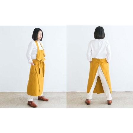 ふるさと納税 ワークエプロン オーガニックコットン 草木染め S-UW-A40A 岡山県西粟倉村の画像