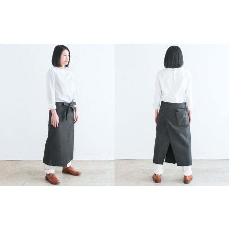 ふるさと納税 ワークサロンエプロン オーガニックコットン 草木染め S-UW-A50A 岡山県西粟倉村の画像