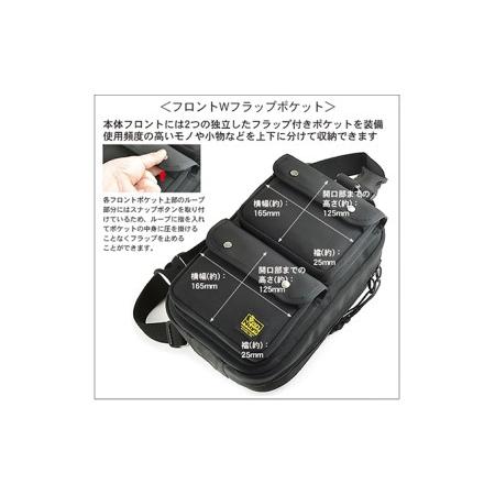 ふるさと納税 ワンショルダー／フルオープン&Wフラップポケット　バンナイズ バリスティック ナイロン ブラック 斜め掛け 耐久性 背中 ファ.. 徳島県松茂町の画像