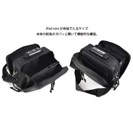 ふるさと納税 大きく開くサブバッグ／A　バンナイズ バリスティック ナイロン ブラック ジャバラ ショルダー 斜め掛け ワーク 耐久性 ファッショ.. 徳島県松茂町の画像