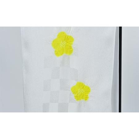 ふるさと納税 帯揚げ　白地に黄色　絞り　輪出し　リンダシ　帯上げ　着物に 和装 小物 パーティー 誕生日会 周年 初釜 お茶会 入園 卒園 入学 .. 兵庫県伊丹市_2