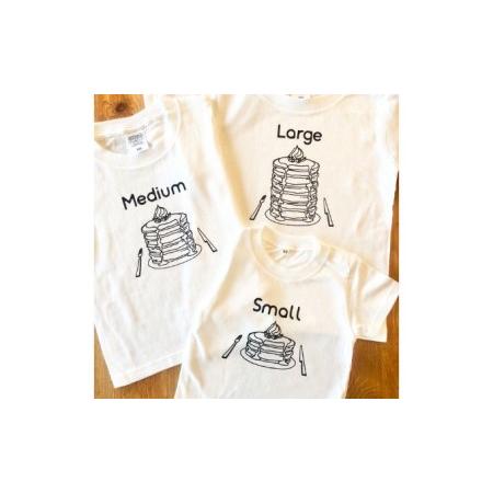 ふるさと納税　3人兄弟姉妹でおそろい　パンケーキ　Small×Medium×Large　プリント　Tシャツ3枚組ギフトセット【出産祝い・誕生..　神奈川県逗子市