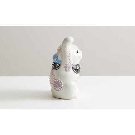 ふるさと納税 九谷焼 4号招き猫・花むらさき a05 焼き物 民芸品 工芸品 インテリア 石川県能美市_3