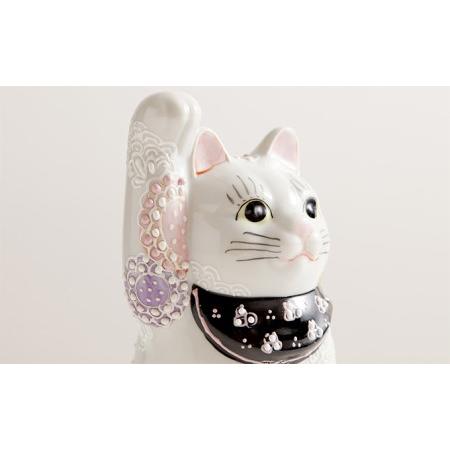 ふるさと納税 九谷焼 4号招き猫・花むらさき a05 焼き物 民芸品 工芸品 インテリア 石川県能美市_4
