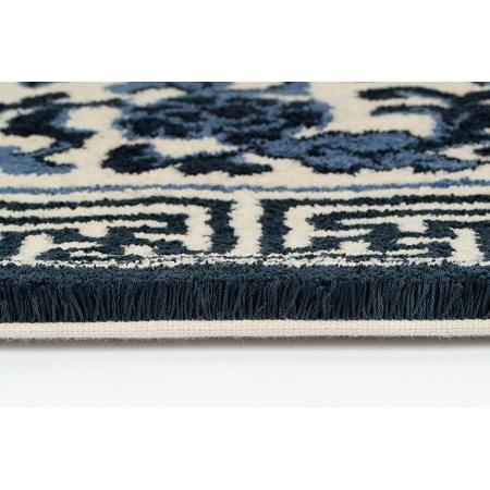 ふるさと納税 鍋島緞通[手刺繍]鍋島蔓牡丹縁まんじ文/原糸地 140×200cm：D255-001 佐賀県佐賀市の画像