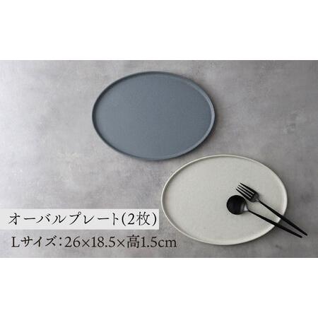 ふるさと納税 【美濃焼】ellisse-エリッセ- オーバルプレート L 2枚
