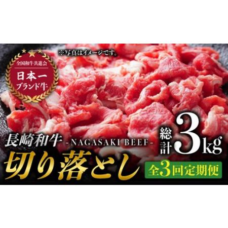 ふるさと納税 [3回定期便]最高級和牛切り落とし (500g×2) 計3kg 和牛 牛肉 赤身 すき焼き しゃぶしゃぶ 霜降り 切り落とし 切落し 小分.. 長崎県東彼杵町