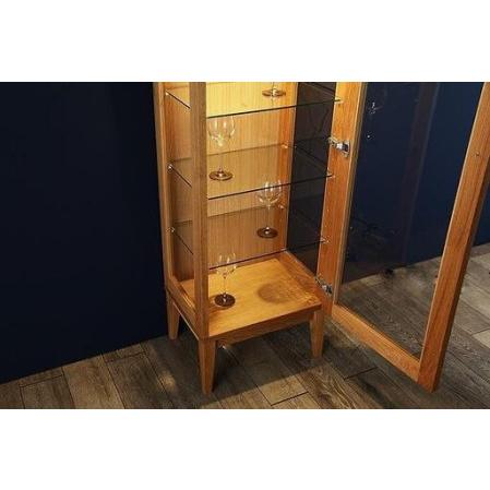 ふるさと納税 大川家具 デイジー 55cm ガラスキャビネット  コレクションボード天然木オーク(ナラ) 野中木工所 福岡県大川市_4