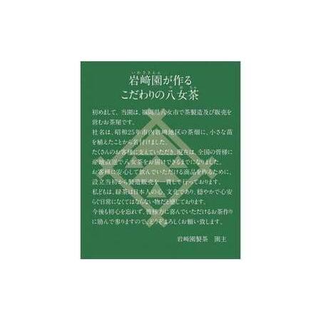 ふるさと納税 【定期便】八女茶100％ 深むし茶 計1.5kg（２カ月毎に100g５袋×３回） ＜岩崎園製茶＞ 075-T001 福岡県八女市の画像