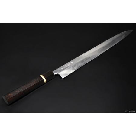 ふるさと納税 AG094 【大業物/1点限り】玉鋼 本焼き 柳刃包丁（漆塗り鞘付き） 長崎県島原市の画像
