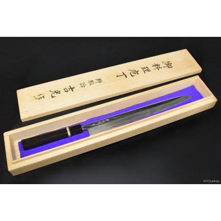 ふるさと納税 AG094 【大業物/1点限り】玉鋼 本焼き 柳刃包丁（漆塗り鞘付き） 長崎県島原市の画像